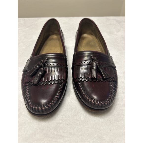 GH Bass Weejuns Men’s Shoes Size 10 C Burgundy Leather Loafers Slip On Casual - Picture 1 of 9